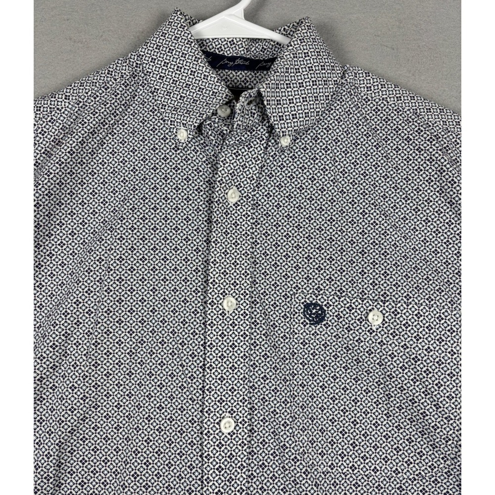 Wrangler George Strait Collection Shirt Geometric Print Small Purple White